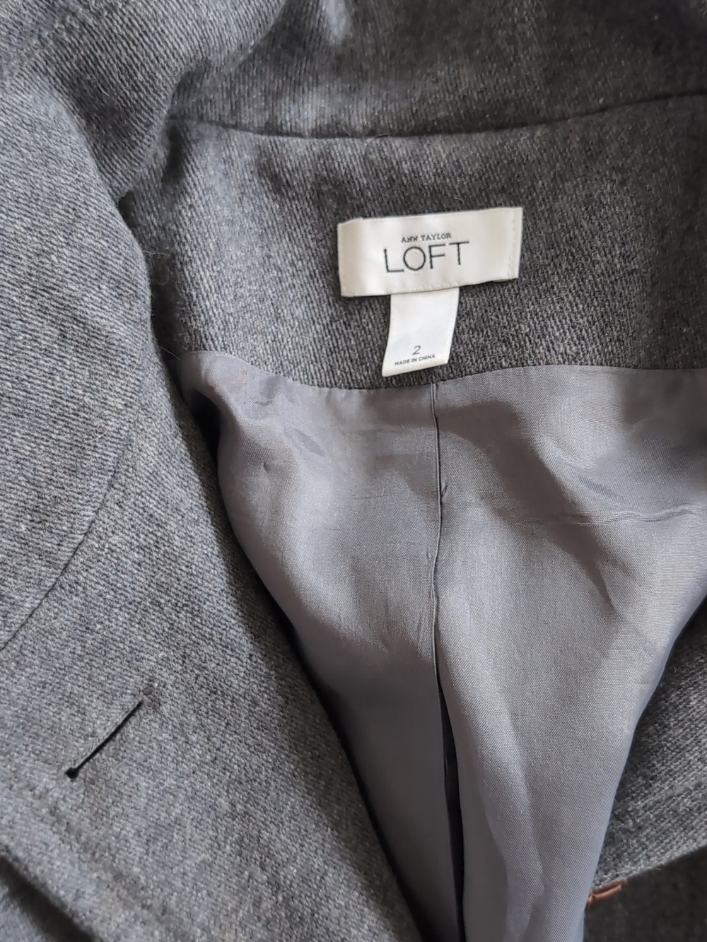 Perfect Loft Classic Women's Gray Belted Wool-Blend Coat - Picture 3 of 7